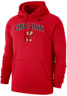 Nike Cincinnati Bearcats Mens Red Club Fleece Long Sleeve Hoodie