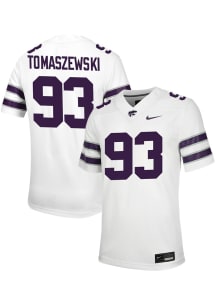 Asher Tomaszewski Nike Mens White K-State Wildcats Game Name And Number Football Jersey