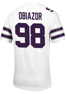 Chiddi Obiazor Nike Mens White K-State Wildcats Game Name And Number Football Jersey