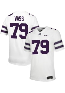 Devin Vass Nike Mens White K-State Wildcats NIL Game Football Jersey