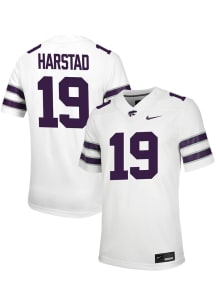 Garrett Harstad Nike Mens White K-State Wildcats Game Name And Number Football Jersey