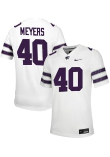 Gavin Meyers Nike Mens White K-State Wildcats NIL Game Football Jersey