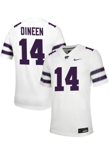 Jet Dineen Nike Mens White K-State Wildcats NIL Game Football Jersey