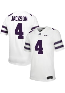 Joe Jackson Nike Mens White K-State Wildcats NIL Game Football Jersey