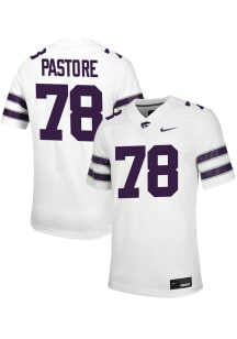John Pastore Nike Mens White K-State Wildcats NIL Game Football Jersey