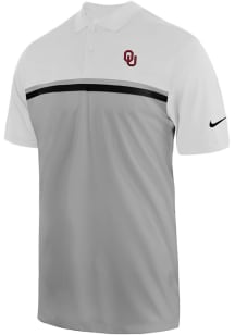 Nike Oklahoma Sooners Mens White Core Colorblock Short Sleeve Polo