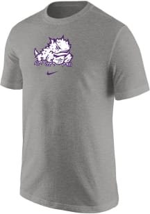 Nike TCU Horned Frogs Grey Core Mascot Swoosh Short Sleeve T Shirt