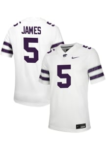 Justice James Nike Mens White K-State Wildcats Game Name And Number Football Jersey