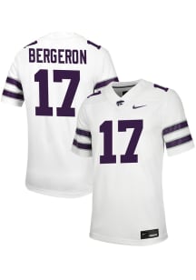 Mikey Bergeron Nike Mens White K-State Wildcats Game Name And Number Football Jersey