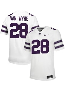 Rex Van Wyhe Nike Mens White K-State Wildcats NIL Game Football Jersey
