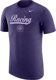 Nike Racing Louisville Purple Script Mascot Short Sleeve Fashion T Shirt