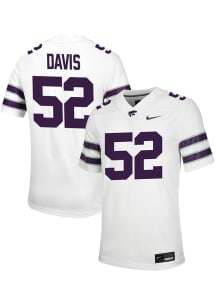 Ryan Davis Nike Mens White K-State Wildcats NIL Game Football Jersey
