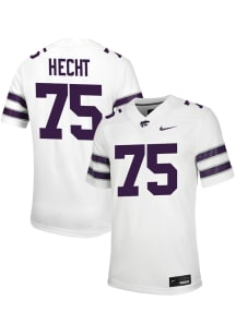 Sam Hecht Nike Mens White K-State Wildcats NIL Game Football Jersey