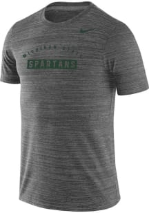 Michigan State Spartans Grey Nike Arch Mascot Name Short Sleeve T Shirt