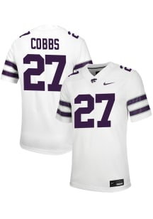 Teagan Cobb Nike Mens White K-State Wildcats NIL Game Football Jersey