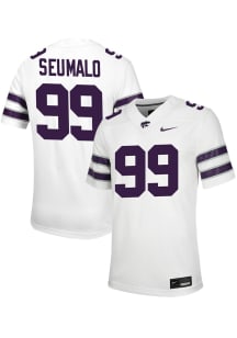 Uso Seumalo Nike Mens White K-State Wildcats NIL Game Football Jersey