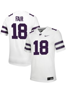 Wesley Fair Nike Mens White K-State Wildcats NIL Game Football Jersey