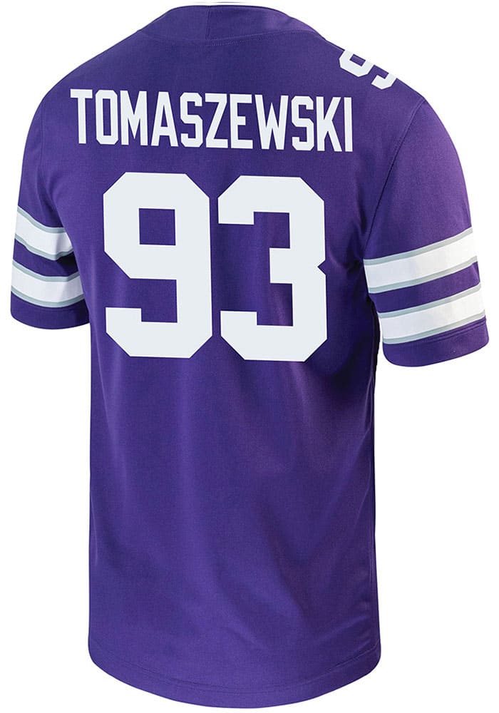 Asher Tomaszewski Nike K-State Wildcats Purple Game Name And Number Football Jersey