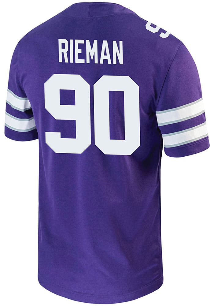 Donovan Rieman Nike K-State Wildcats Purple Game Name And Number Football Jersey