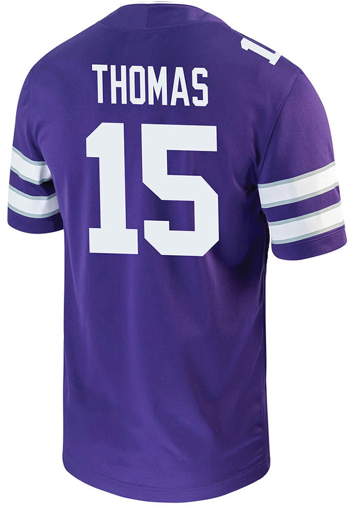 Kanijal Thomas Nike K-State Wildcats Purple Game Name And Number Football Jersey