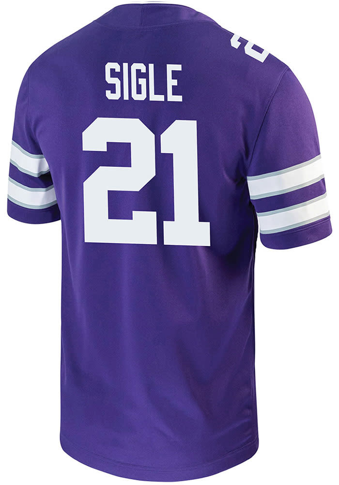 Marques Sigle Nike K-State Wildcats Purple Game Name And Number Football Jersey
