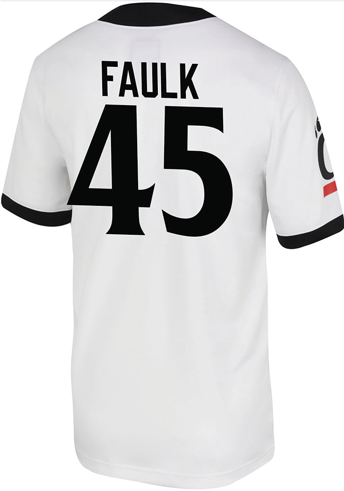 Barak Faulk Nike Cincinnati Bearcats White Game Name And Number Football Jersey