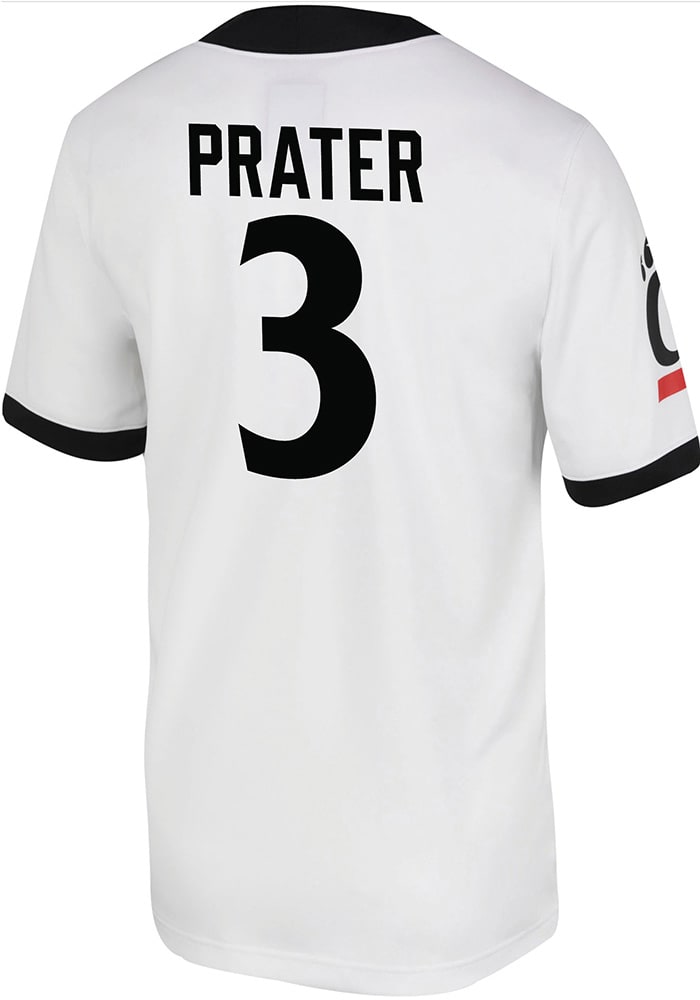 Evan Prater Nike Cincinnati Bearcats White Game Name And Number Football Jersey