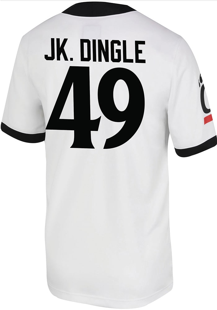 Jack Dingle Nike Cincinnati Bearcats White Game Name And Number Football Jersey