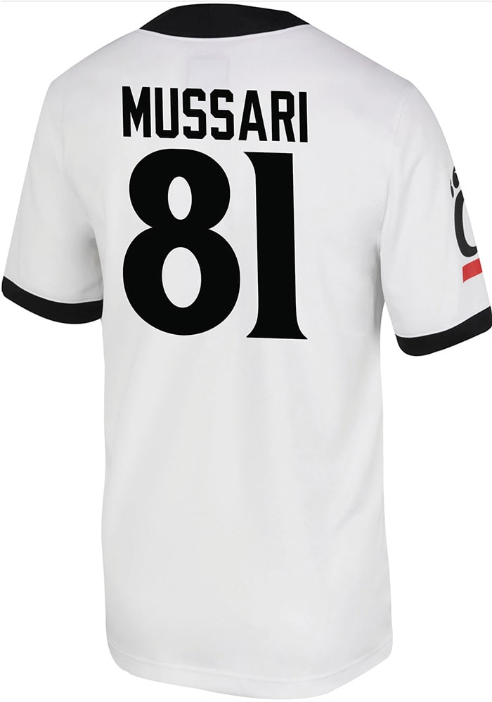 Michael Mussari Nike Cincinnati Bearcats White Game Name And Number Football Jersey