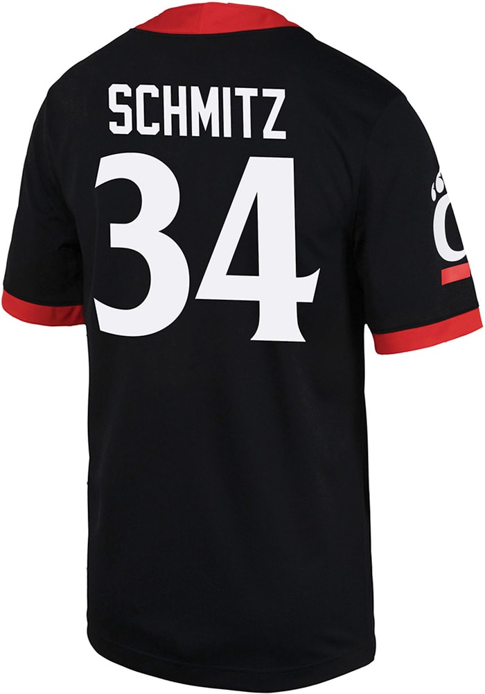 Caleb Schmitz Nike Cincinnati Bearcats Black Game Name And Number Football Jersey