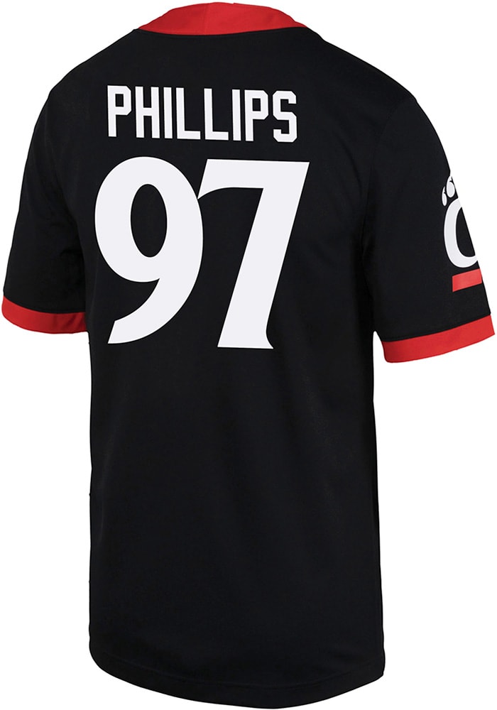 Eric Phillips Nike Cincinnati Bearcats Black Game Name And Number Football Jersey