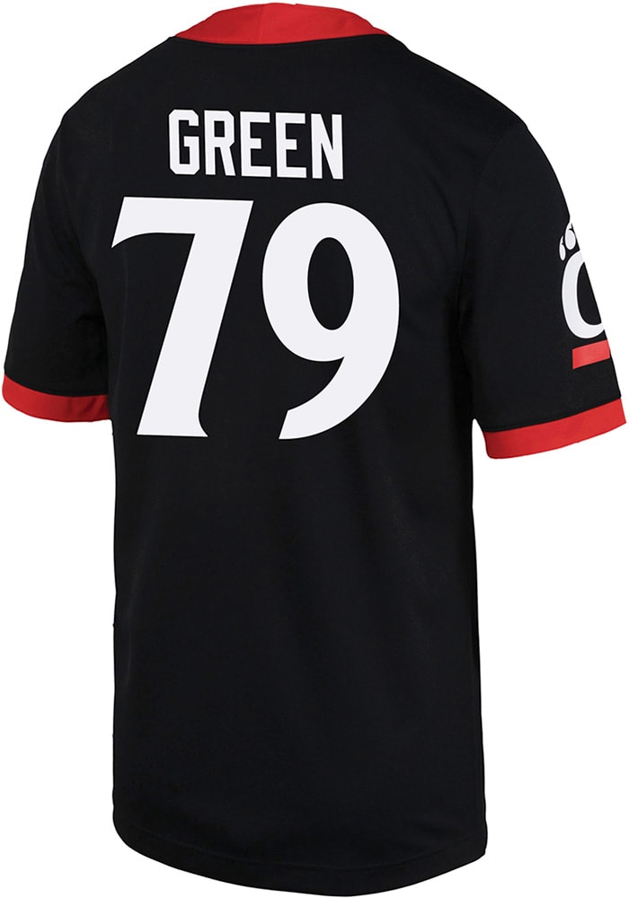 Ethan Green Nike Cincinnati Bearcats Black Game Name and Number Football Jersey, Black, 100% POLYESTER, Size L, Rally House