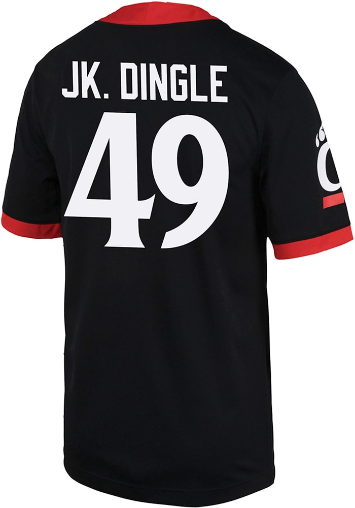 Jack Dingle Nike Cincinnati Bearcats Black Game Name And Number Football Jersey