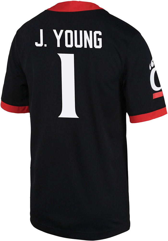 Jordan Young Nike Cincinnati Bearcats Black Game Name And Number Football Jersey