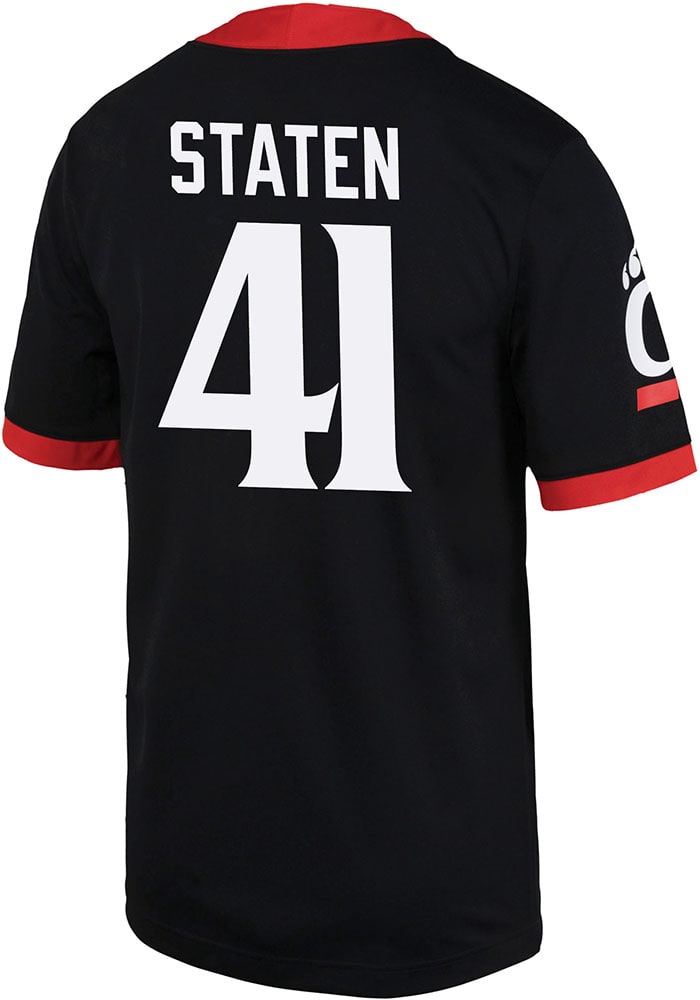 Quinn Staten Nike Cincinnati Bearcats Black Game Name And Number Football Jersey