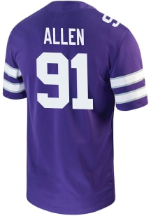 Jordan Allen  Nike K-State Wildcats Purple Game Name And Number Football Jersey