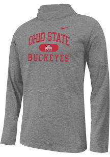 Youth Ohio State Buckeyes Grey Nike Authentic Lt Weight Long Sleeve Hooded Sweatshirt