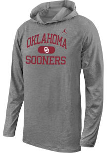 Nike Oklahoma Sooners Youth Grey Authentic Lt Weight Long Sleeve Hoodie