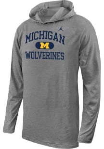 Youth Michigan Wolverines Grey Nike Authentic Lt Weight Long Sleeve Hooded Sweatshirt