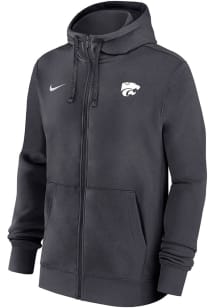 Youth K-State Wildcats Grey Nike Team Issue Long Sleeve Full Zip Jacket