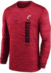 Mens Cincinnati Bearcats Red Nike Team Issue Velocity Long Sleeve T-Shirt