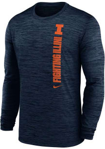 Nike Illinois Fighting Illini Navy Blue Team Issue Velocity Long Sleeve T-Shirt