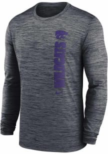 Nike K-State Wildcats Grey Team Issue Velocity Long Sleeve T-Shirt