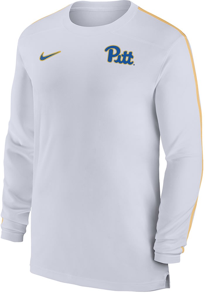 Nike Mens WHITE Pitt Panthers DriFIT Coach UV T-Shirt - 19867334