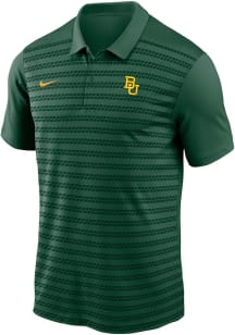 Nike Baylor Bears Mens Green DriFIT Victory Stripe Short Sleeve Polo