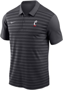 Nike Cincinnati Bearcats Mens Grey DriFIT Victory Stripe Short Sleeve Polo