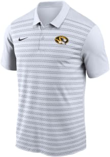 Nike Missouri Tigers Mens White DriFIT Victory Stripe Short Sleeve Polo