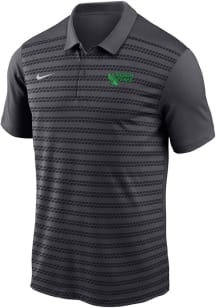 Nike North Texas Mean Green Mens Grey DriFIT Victory Stripe Short Sleeve Polo