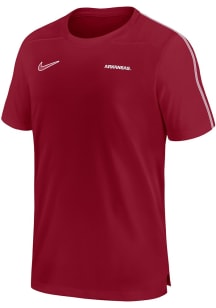 Nike Arkansas Razorbacks Crimson DriFIT Coach UV Short Sleeve T Shirt