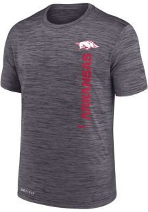 Nike Arkansas Razorbacks Grey Team Issue Velocity Short Sleeve T Shirt